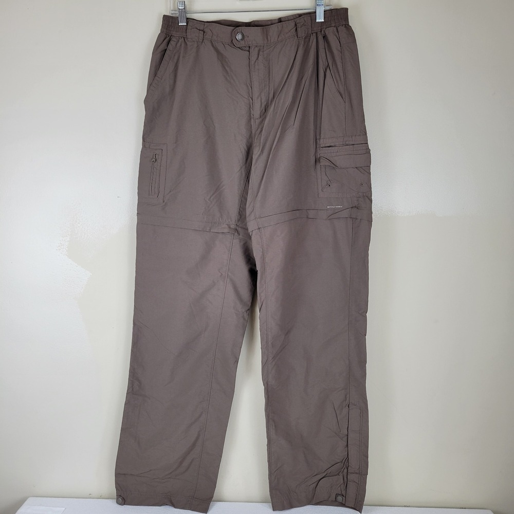Columbia Omni-Dry Convertible Cargo Pants Womens Brown Zip Off Hiking Trail